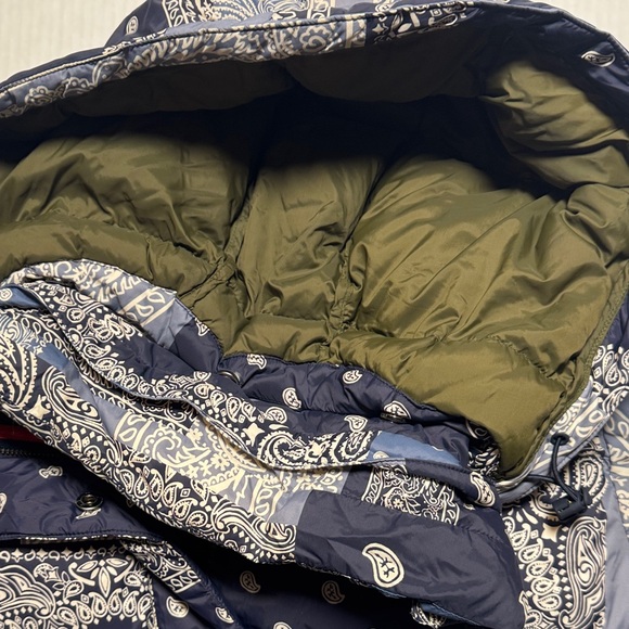 THE GREAT. OUTDOORS The Down Polar Puffer Patchwork Bandana Hooded Jacket M - Picture 11 of 16